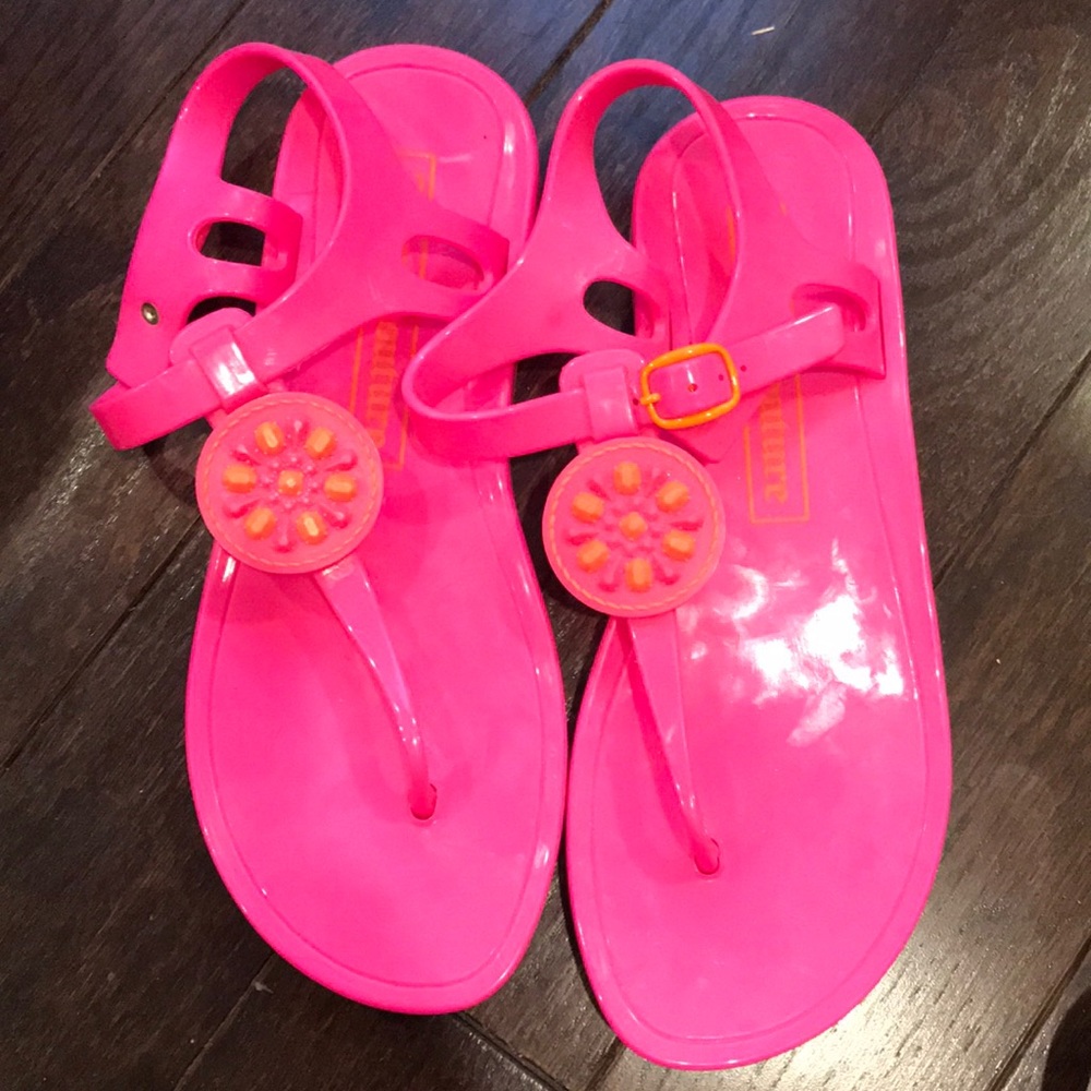Juicy couture kids pink flip flops size 5